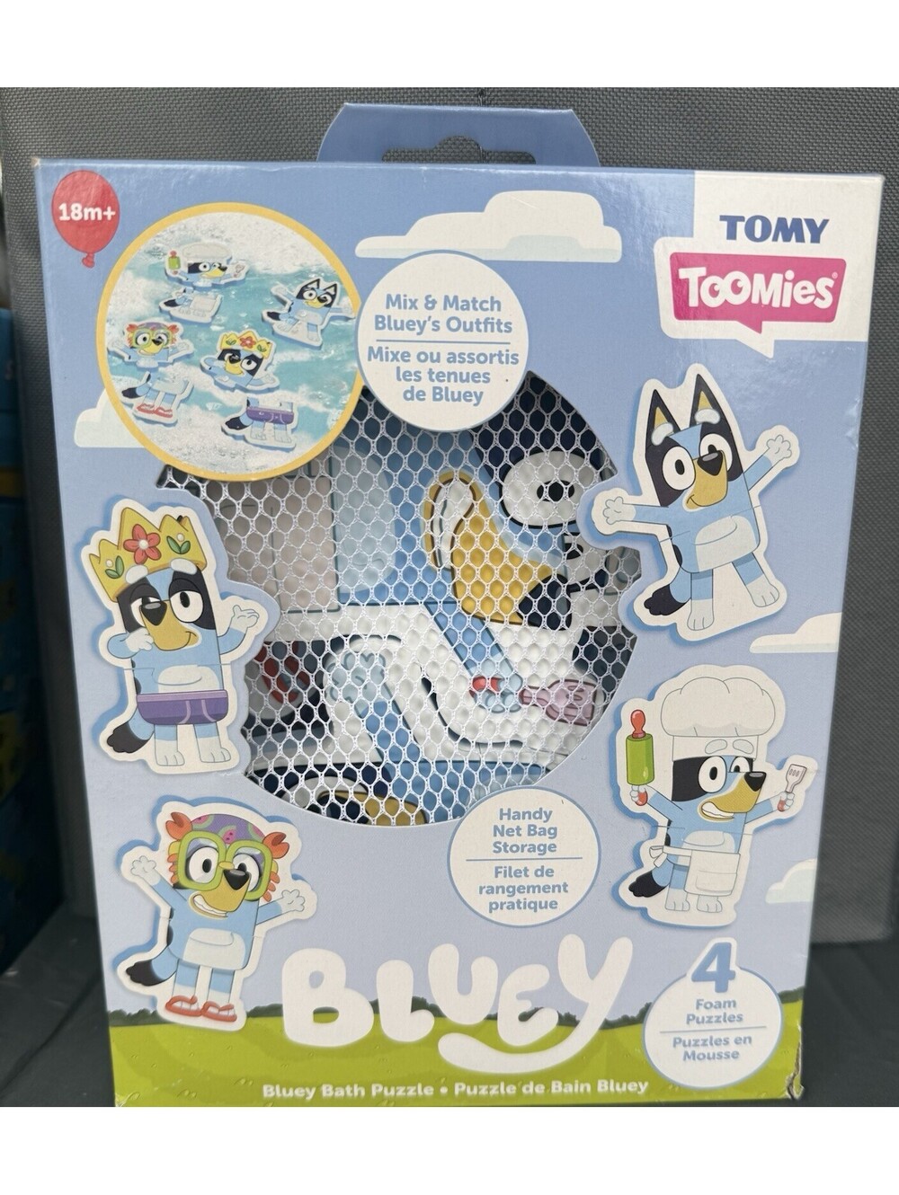 Bluey Bath Foam Puzzles (4 pcs) – New – Box Damage – Kids Bath Toy